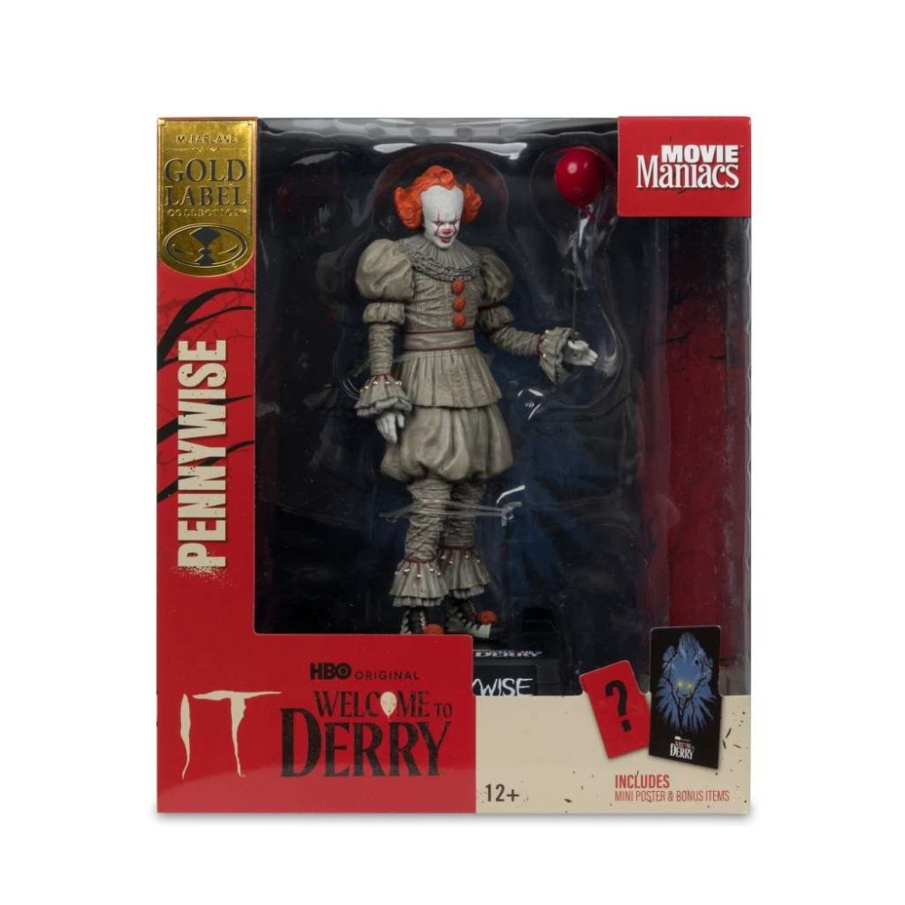 MOVIE MANIACS IT PENNYWISE WELCOME TO DERRY STATUA FIGURE MC FARLANE