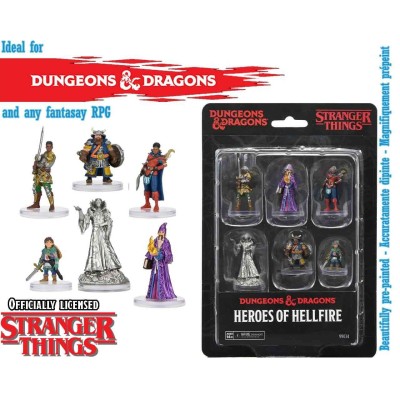 WIZKIDS DUNGEONS AND DRAGONS STRANGER THINGS HEROES OF HELLFIRE PREPAINTED MINIATURES FIGURE SET