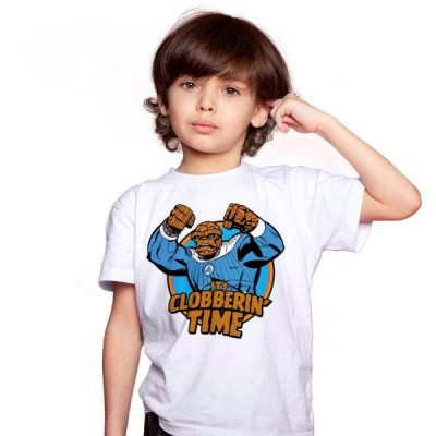 T SHIRT KID THE FANTASTIC FOUR THING IT'S CLOBBERIN TIME