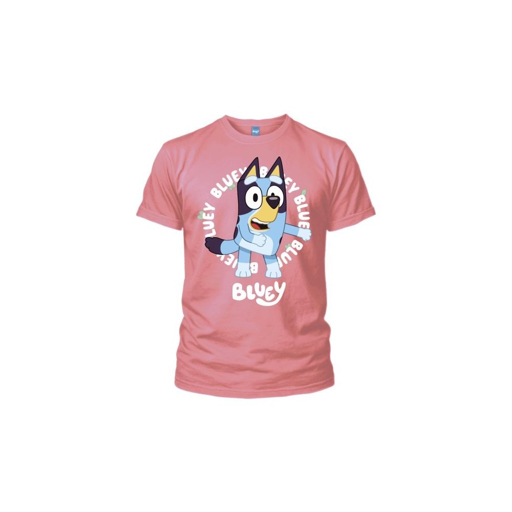 T SHIRT PINK KID BLUEY DANCING