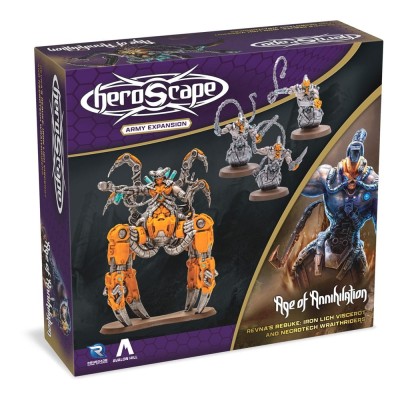 HEROSCAPE AGE OF ANNIHILATION REVNA'S REBUKE IRON LICH VISCEROT AND NECROTECH WRAITHRIDERS ARMY ESPANSIONE RENEGADE GAME STUDIOS