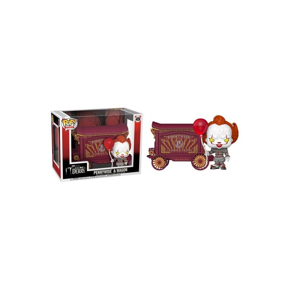FUNKO FUNKO POP! TELEVISION IT WELCOME TO DERRY PENNYWISE & WAGON BOBBLE HEAD PVC FIGURE