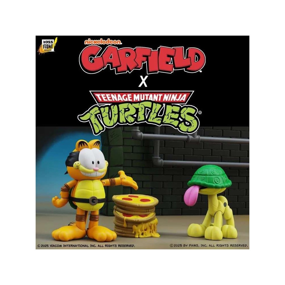 BOSS FIGHT STUDIO GARFIELD X TMNT GARFELLO & SIDEKICK ODIE 2-PACK ACTION FIGURE