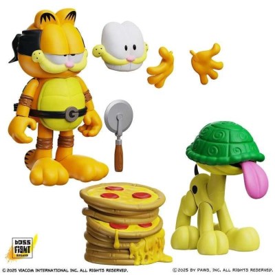 BOSS FIGHT STUDIO GARFIELD X TMNT GARFELLO & SIDEKICK ODIE 2-PACK ACTION FIGURE