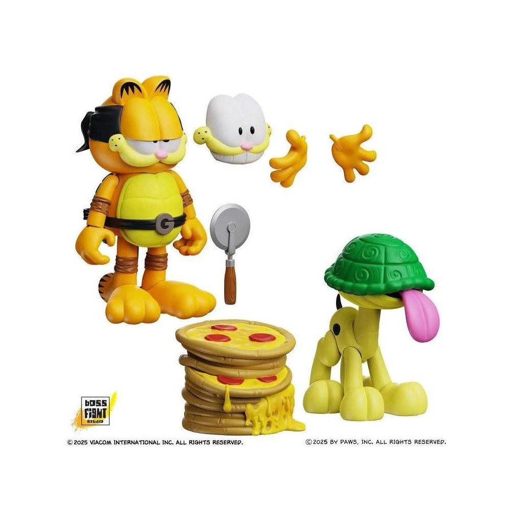 BOSS FIGHT STUDIO GARFIELD X TMNT GARFELLO & SIDEKICK ODIE 2-PACK ACTION FIGURE