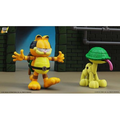 GARFIELD X NINJA TURTLES GARFELLO & SIDEKICK ODIE ACTION FIGURE BOSS FIGHT STUDIO