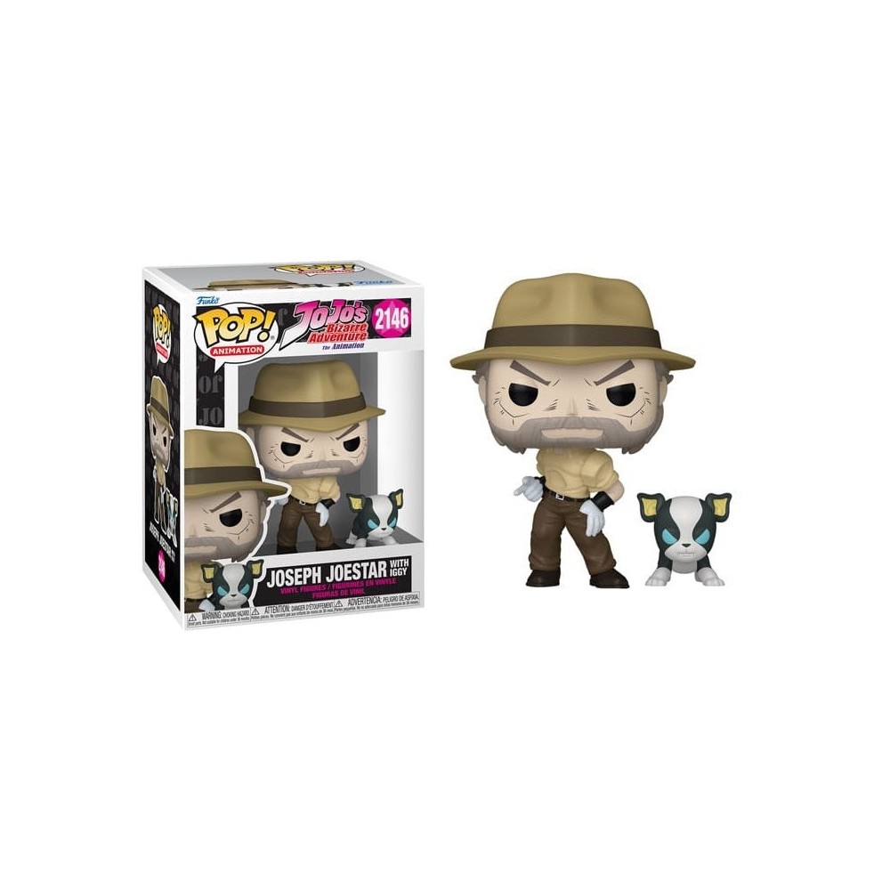 FUNKO POP! JOJO'S BIZARRE ADVENTURE JOSEPH JOESTAR WITH IGGY BOBBLE HEAD FIGURE FUNKO