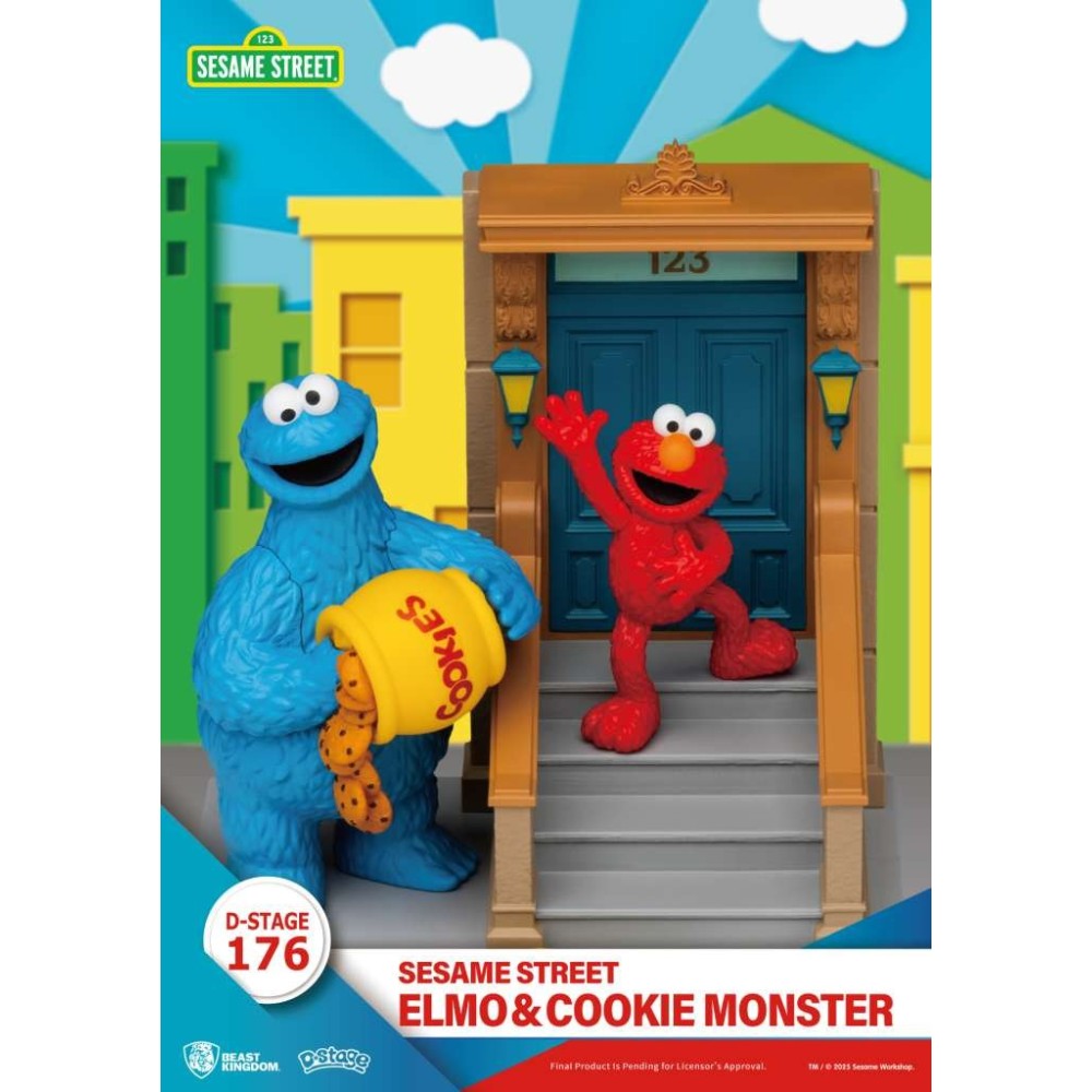 D-STAGE SESAME STREET ELMO & COOKIE MONSTER STATUA FIGURE DIORAMA BEAST KINGDOM