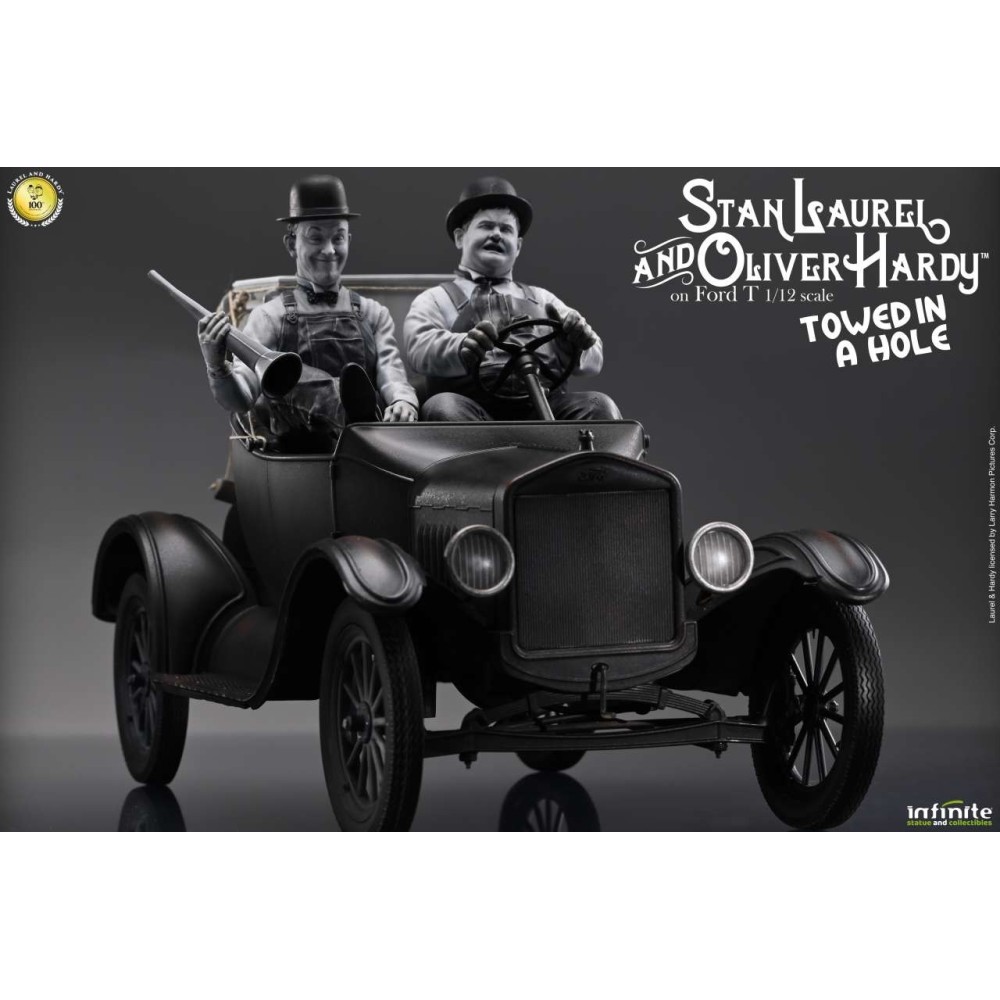 LAUREL AND HARDY ON FORD T 1/12 STATUA FIGURE INFINITE STATUE