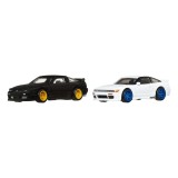MATTEL HOT WHEELS PREMIUM CAR CULTURE 2-PACK NISSAN 180SX TYPE X AND NISSAN SILEIGHTY 1/64 DIECAST MODELS