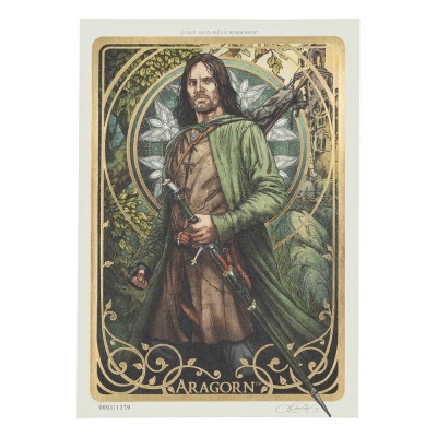LORD OF THE RINGS ARAGORN ART PRINT ART CARD LIMITED EDITION 21 X 14 CM WETA