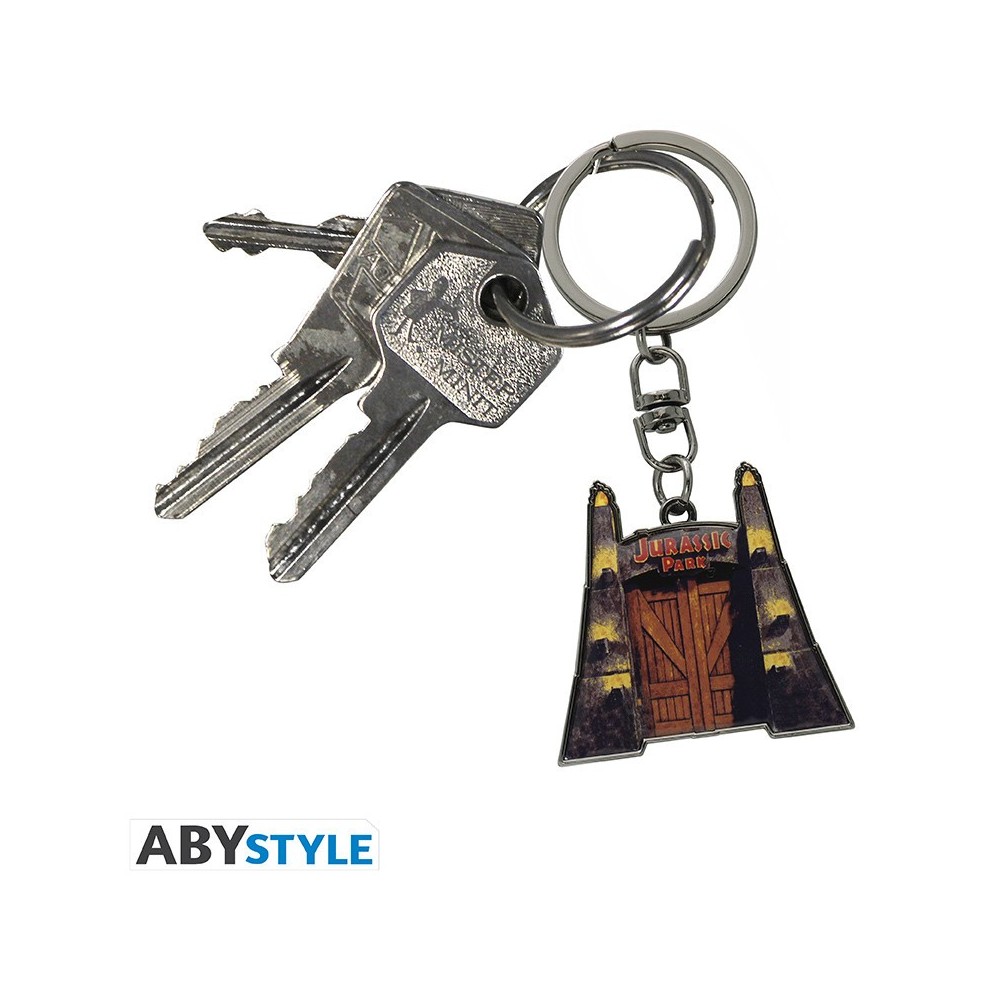 ABYSTYLE JURASSIC PARK GATES KEYRING METAL KEYCHAIN