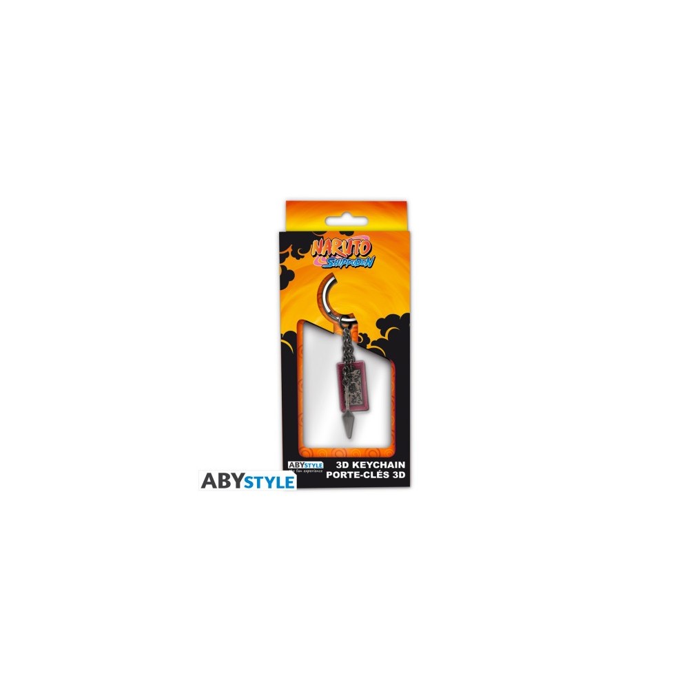 NARUTO SHIPPUDEN KUNAI E PERGAMENA ESPLOSIVA PORTACHIAVI IN METALLO ABYSTYLE
