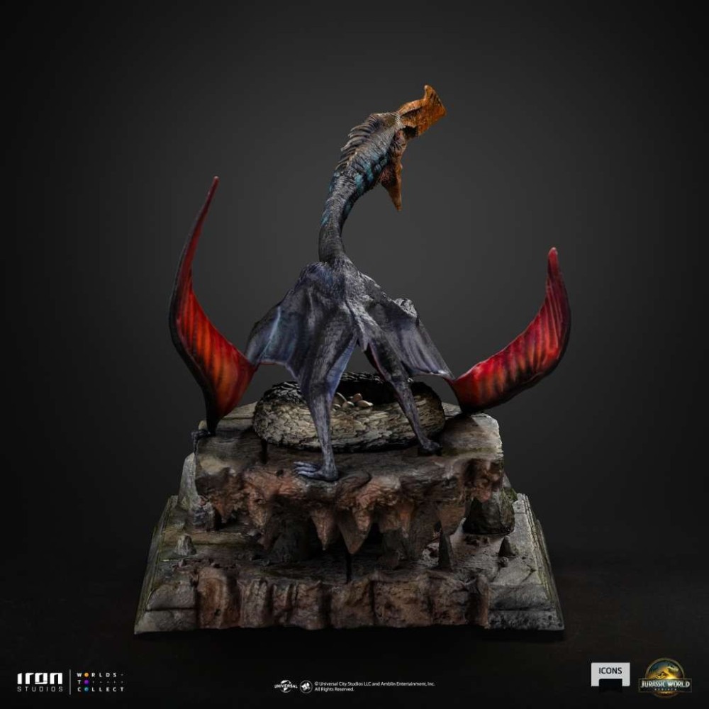 JURASSIC WORLD REBIRTH QUETZALCOATLUS ICONS STATUA IN RESINA FIGURE IRON STUDIOS