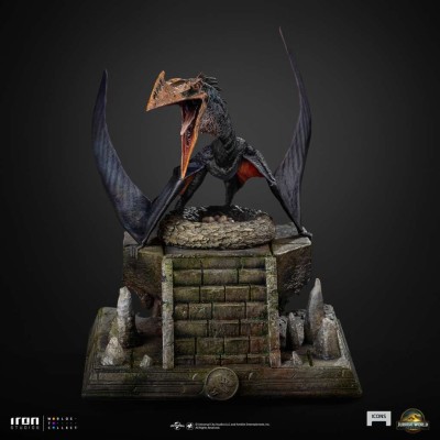 JURASSIC WORLD REBIRTH QUETZALCOATLUS ICONS STATUA IN RESINA FIGURE IRON STUDIOS