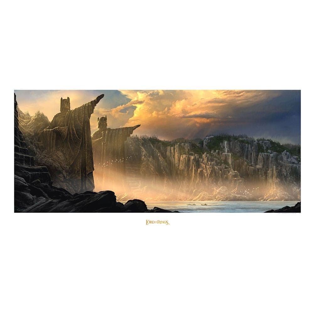 LORD OF THE RINGS ART PRINT THE ARGONATH PILLARS OF THE KINGS 59 X 30 CM WETA