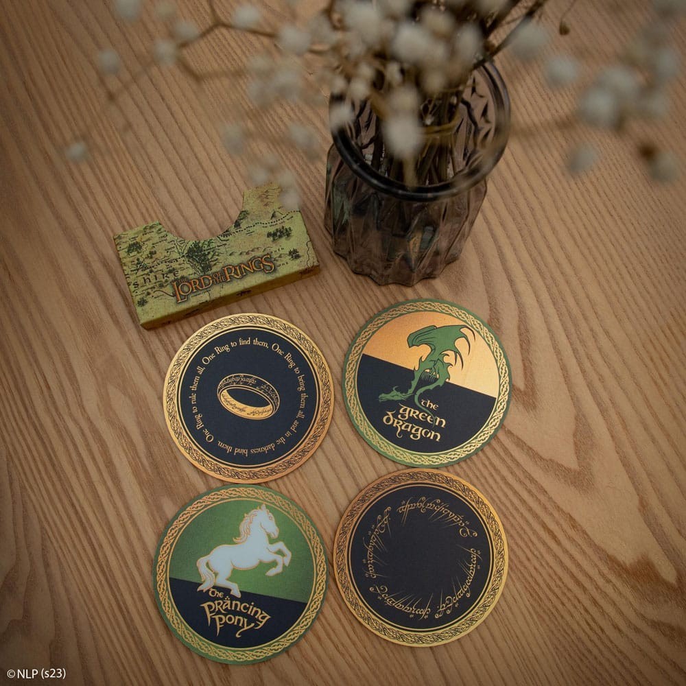 CINEREPLICAS LORD OF THE RINGS COASTERS 4-PACK SET