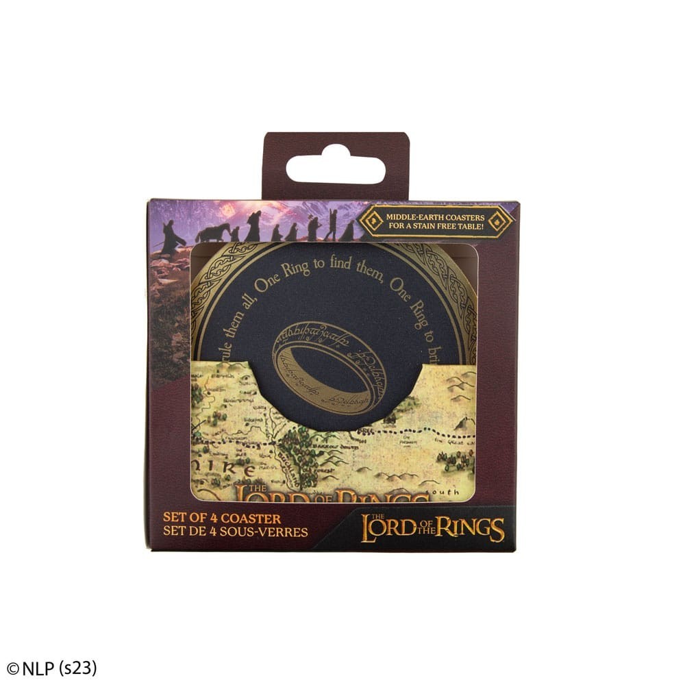 CINEREPLICAS LORD OF THE RINGS COASTERS 4-PACK SET