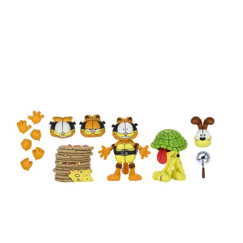GARFIELD X NINJA TURTLES GARFELLO & SIDEKICK ODIE ULTIMATE ACTION FIGURE NECA