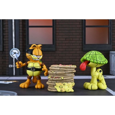 GARFIELD X NINJA TURTLES GARFELLO & SIDEKICK ODIE ULTIMATE ACTION FIGURE NECA