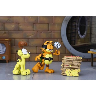 GARFIELD X NINJA TURTLES GARFELLO & SIDEKICK ODIE ULTIMATE ACTION FIGURE NECA