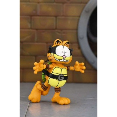 GARFIELD X NINJA TURTLES GARFELLO & SIDEKICK ODIE ULTIMATE ACTION FIGURE NECA