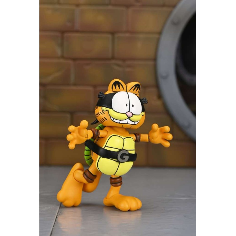 GARFIELD X NINJA TURTLES GARFELLO & SIDEKICK ODIE ULTIMATE ACTION FIGURE NECA