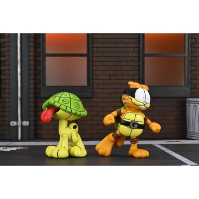 GARFIELD X NINJA TURTLES GARFELLO & SIDEKICK ODIE ULTIMATE ACTION FIGURE NECA