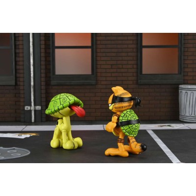 NECA GARFIELD X TMNT GARFELLO & SIDEKICK ODIE ULTIMATE 2-PACK ACTION FIGURE