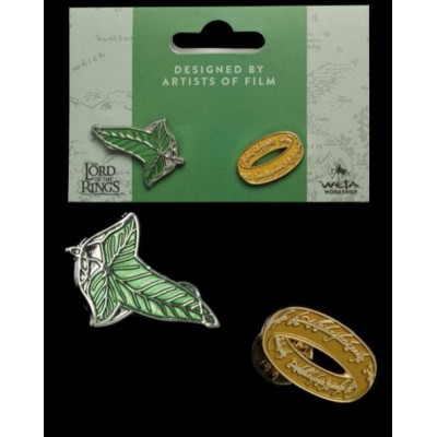 LORD OF THE RINGS ELFEN LEAF E ONE RING COLLECTORS PINS 2-PACK SPILLE WETA
