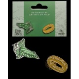 WETA LORD OF THE RINGS ELFEN LEAF AND ONE RING COLLECTORS PINS 2-PACK