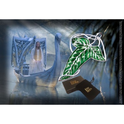 IL SIGNORE DEGLI ANELLI ELVEN LEAF SPILLA SILVER PLATED REPLICA NOBLE COLLECTIONS