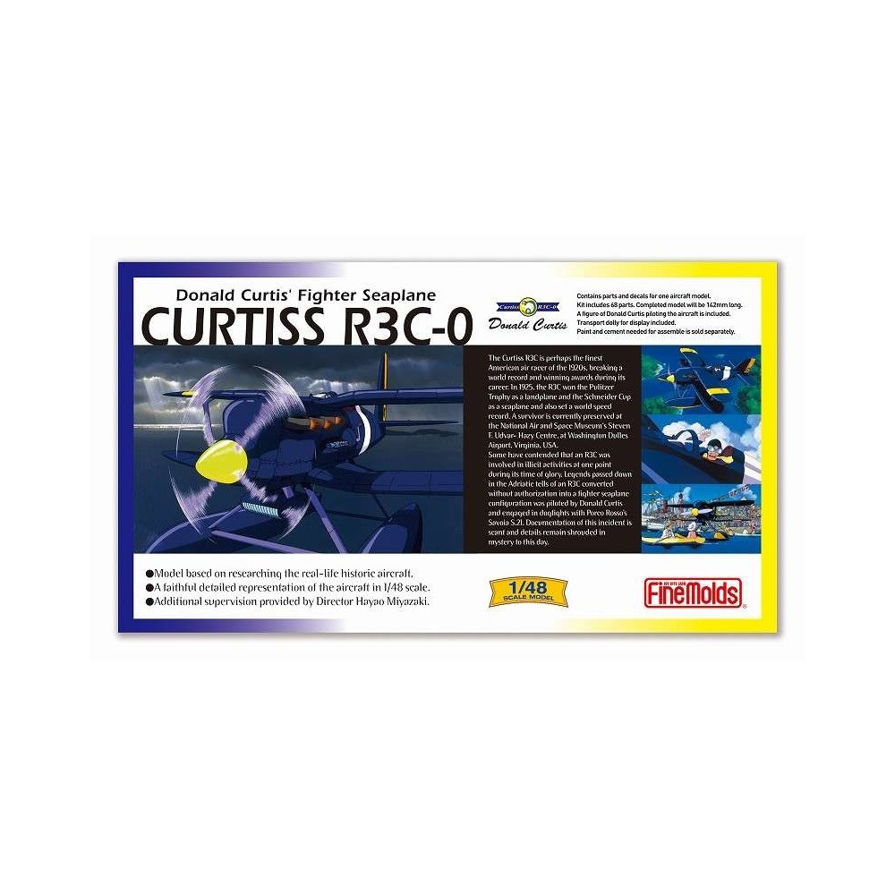 PORCO ROSSO CURTISS R3C-0 1/48 MODEL KIT + FIGURE STUDIO GHIBLI