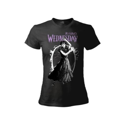 WEDNESDAY MERCOLEDI ADDAMS BALLO MAGLIA T SHIRT DONNA