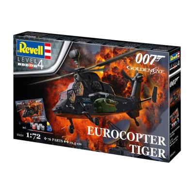 REVELL JAMES BOND 007 GOLDEN EYE EUROCOPTER TIGER 1/72 MODEL KIT FIGURE