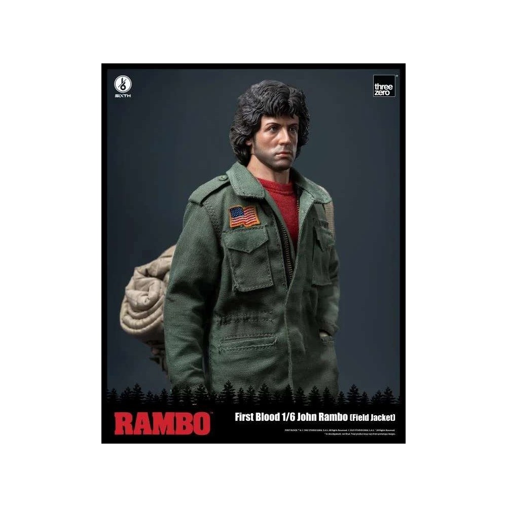 THREEZERO RAMBO FIRST BLOOD JOHN RAMBO FIELD JACKET 1/6 SCALE ACTION FIGURE