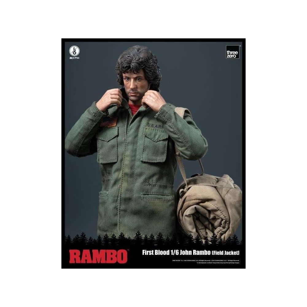 THREEZERO RAMBO FIRST BLOOD JOHN RAMBO FIELD JACKET 1/6 SCALE ACTION FIGURE