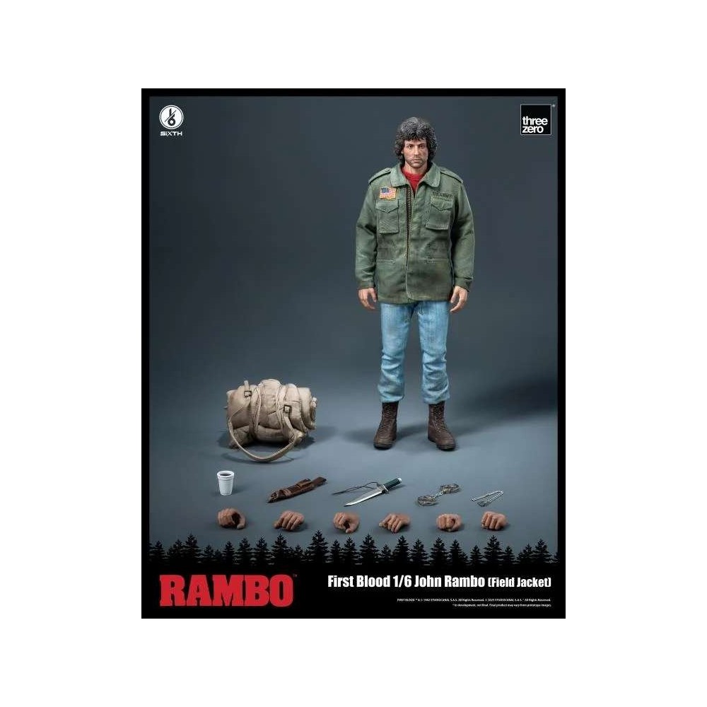 THREEZERO RAMBO FIRST BLOOD JOHN RAMBO FIELD JACKET 1/6 SCALE ACTION FIGURE