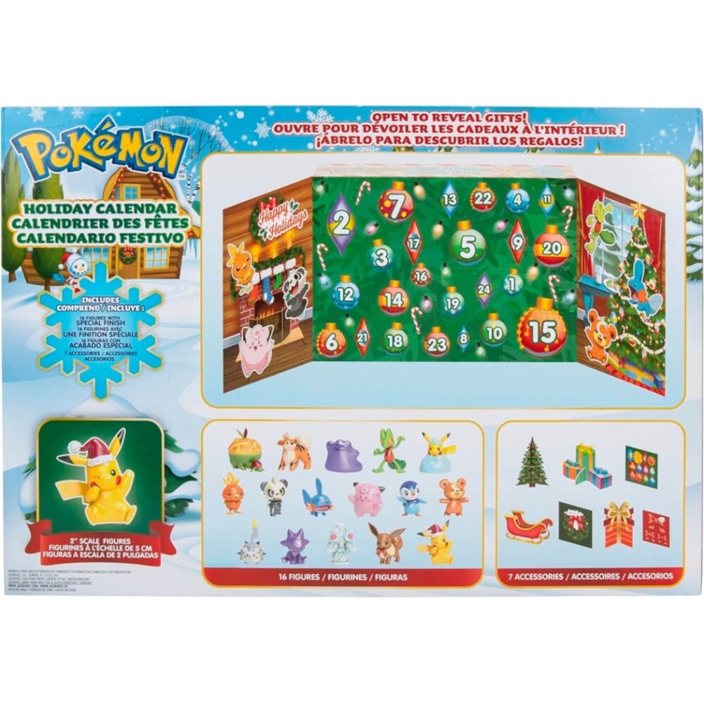 POKEMON HOLIDAY CALENDAR 24 DAYS COUNTDOWN CALENDARIO JAZWARES