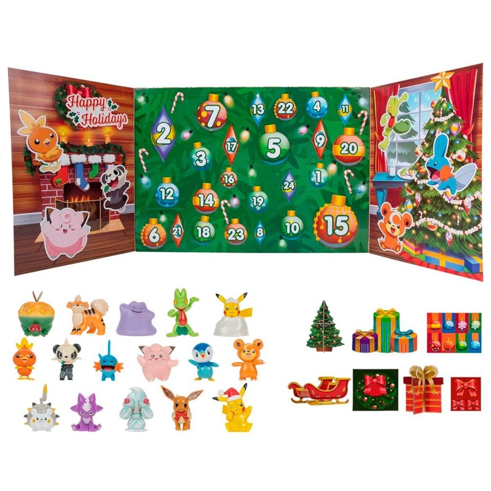 POKEMON HOLIDAY CALENDAR 24 DAYS COUNTDOWN CALENDARIO JAZWARES