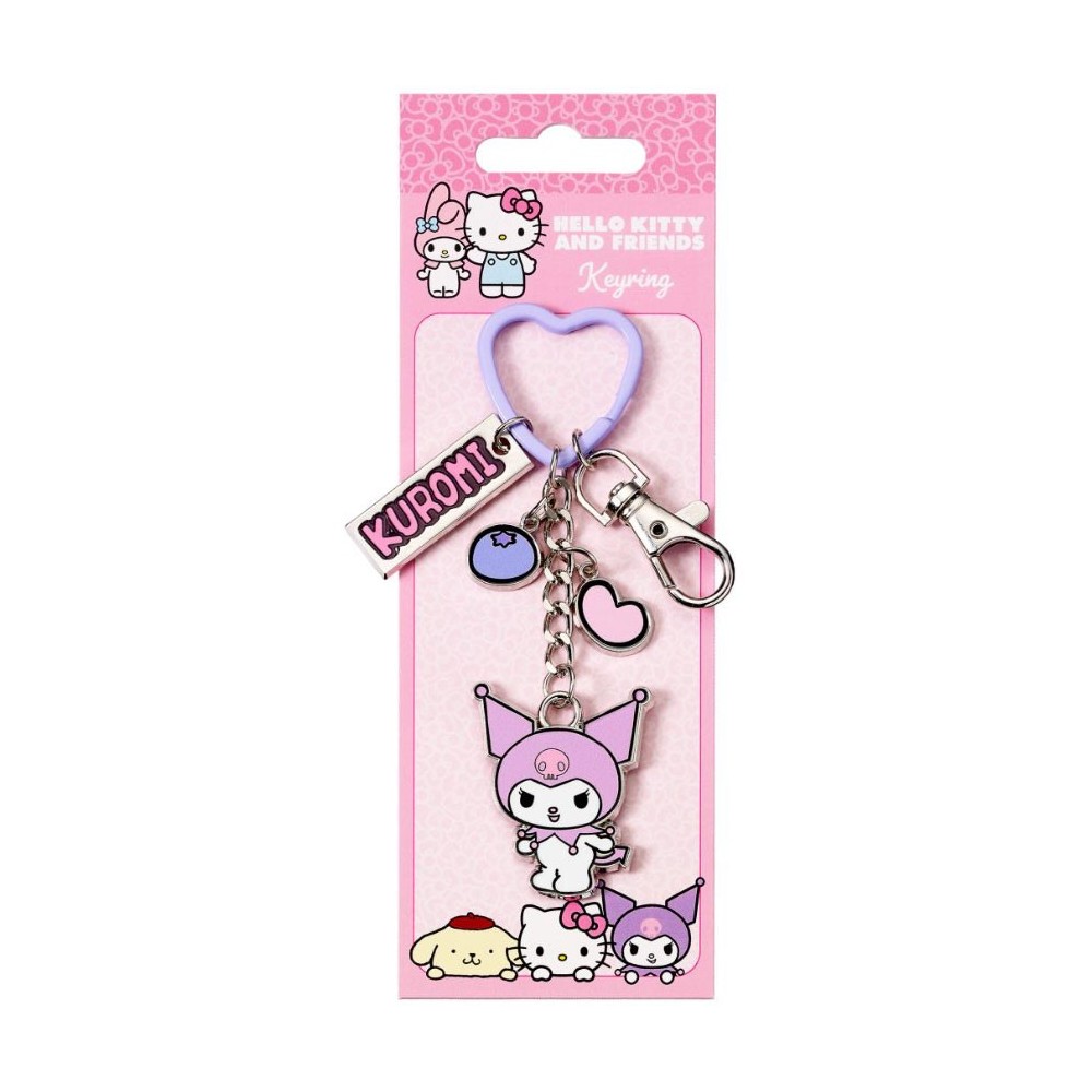 CARAT HELLO KITTY AND FRIENDS KUROMI WITH CHARMS METAL KEYRING