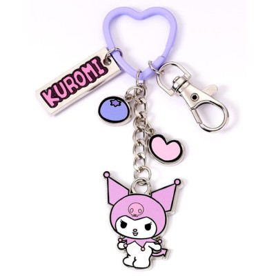 CARAT HELLO KITTY AND FRIENDS KUROMI WITH CHARMS METAL KEYRING