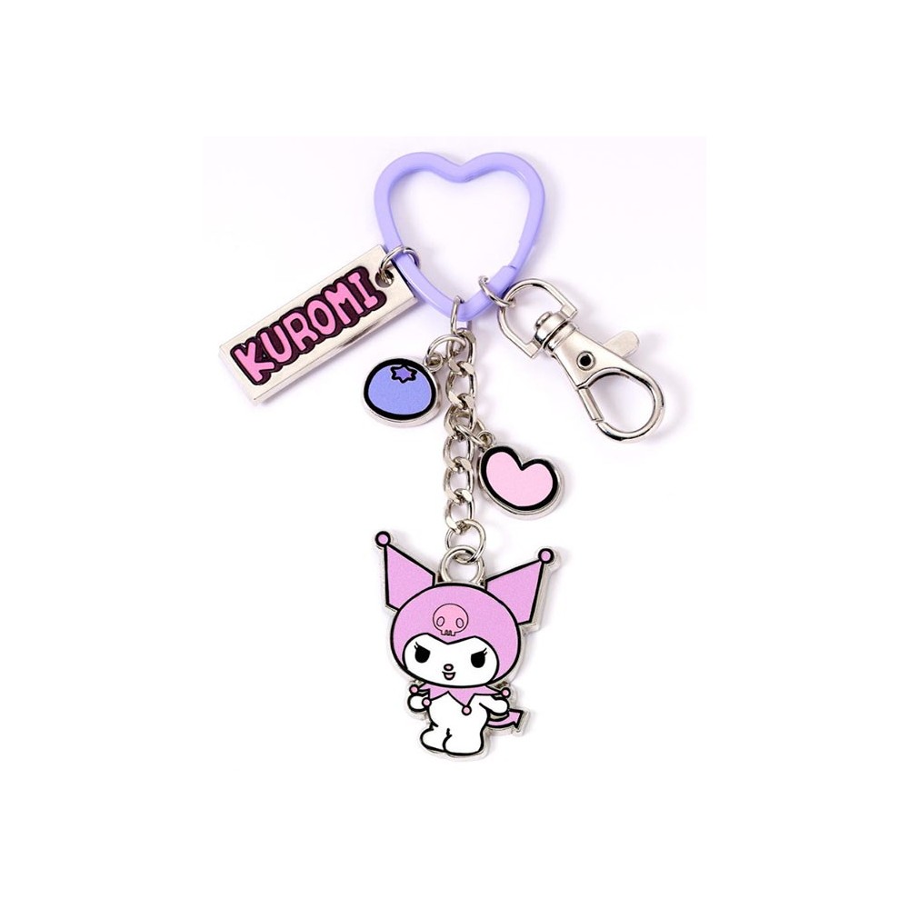 CARAT HELLO KITTY AND FRIENDS KUROMI WITH CHARMS METAL KEYRING