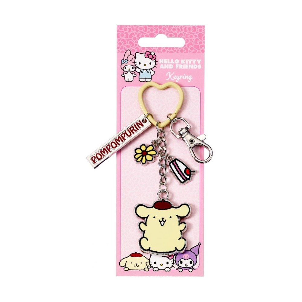 HELLO KITTY AND FRIENDS POMPOMPURIN WITH CHARMS PORTACHIAVI IN METALLO CARAT