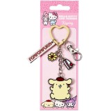 CARAT HELLO KITTY AND FRIENDS POMPOMPURIN WITH CHARMS METAL KEYRING