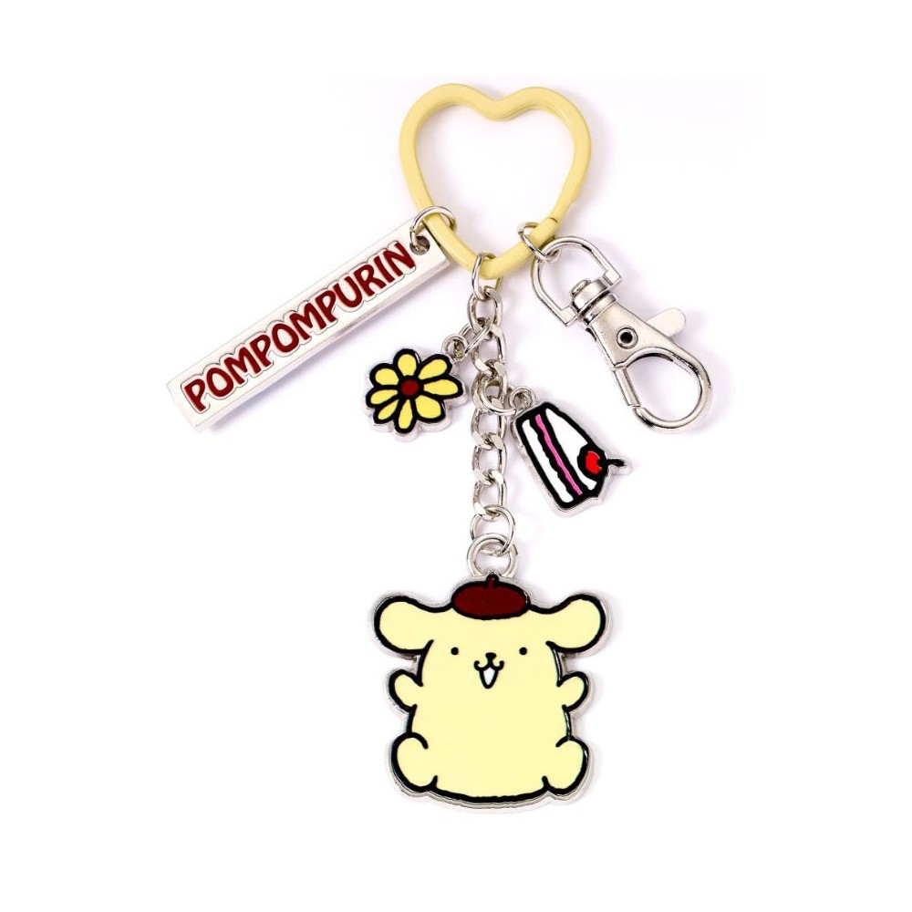 CARAT HELLO KITTY AND FRIENDS POMPOMPURIN WITH CHARMS METAL KEYRING