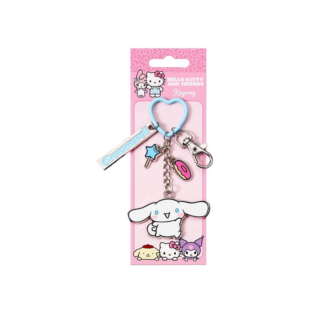 CARAT HELLO KITTY AND FRIENDS CINNAMOROLL WITH CHARMS METAL KEYRING