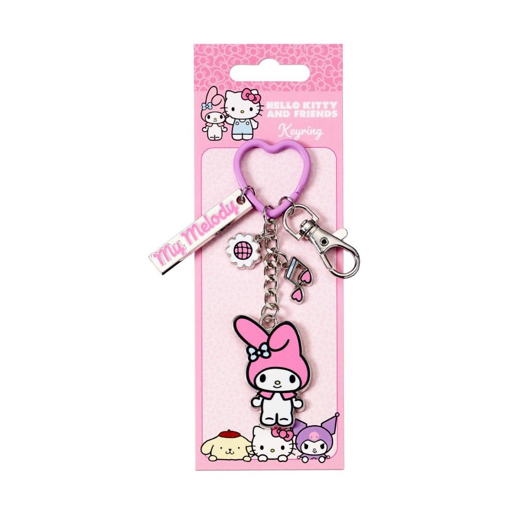 HELLO KITTY AND FRIENDS MY MELODY WITH CHARMS PORTACHIAVI IN METALLO CARAT