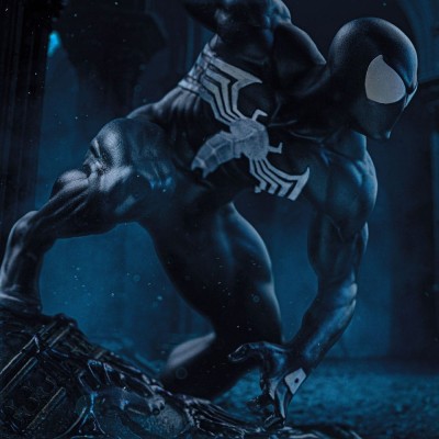 MARVEL COMICS SPIDER-MAN BLACK COSTUME BDS ART SCALE DELUXE 1/10 STATUA FIGURE IRON STUDIOS