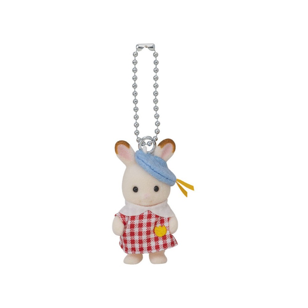 EPOCH SYLVANIAN FAMILIES NURSERY CHOCOLATE RABBIT FIGURE KEYCHAIN